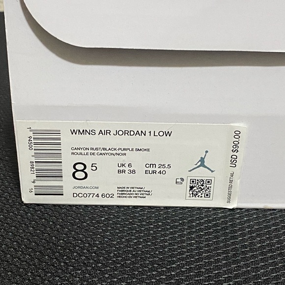 Brand New Womens Jordan 1 Low Canyon Rust sz 8.5 - Picture 5 of 6